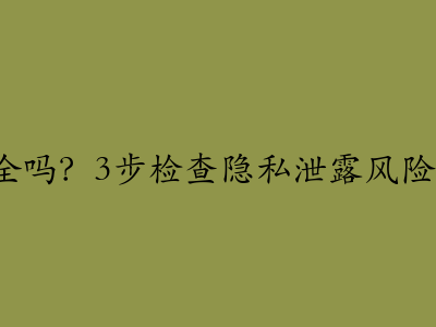 你的输入法安全吗?3步检查隐私泄露风险+安全输入法推